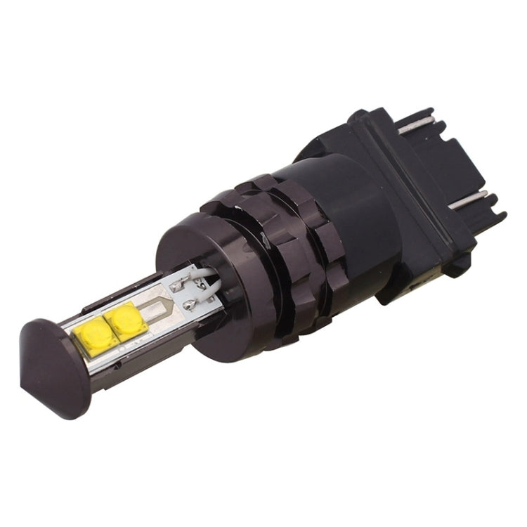 3157 LED car brake light bulb with black base and white LED module, side view