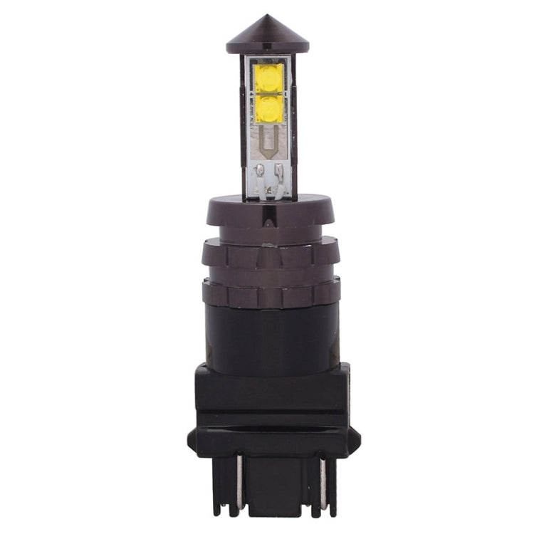 3157 LED car brake light bulb with black body and exposed white LED chip