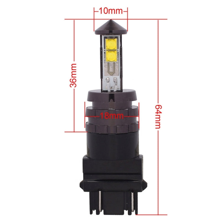 3157 LED car brake light bulb with size markings diagram and black connector base