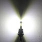 White LED car bulb emitting bright light from the black base