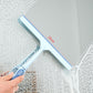 Blue plastic glass wiper squeegee with wide blade and nonslip handle, 25cm