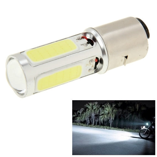 Silver metal LED COB stop brake light bulb with two rectangular LED chips