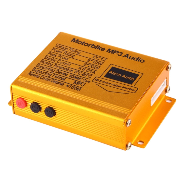 Orange motorcycle MP3 audio player control box with mounting holes