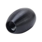 Black gear shift knob with open end showing threaded mounting hole