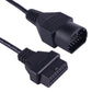 17-pin to 16-pin OBD-II diagnostic cable, black plugs shown at both ends