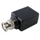 Black passive video transceiver balun with front BNC jack connector