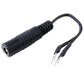 Twisted-pair lead cable with cylindrical jack and forked wire ends