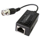 CCTV video balun transceiver with RJ45 port and BNC coax connector on cable