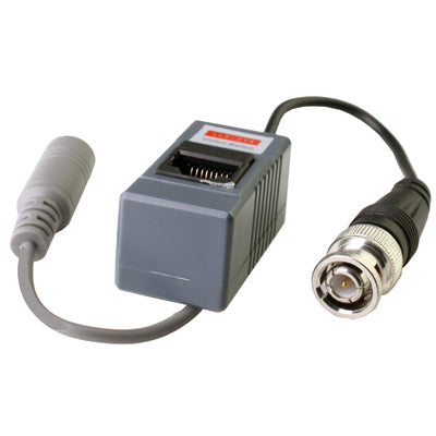 CCTV balun transceiver unit with RJ45 port and BNC coax connector