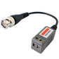 Passive BNC video balun transceiver with black cable and gray terminal module