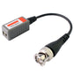 Passive BNC video balun transceiver with gray terminal box and black jacket cable
