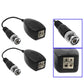 Dual set of black balun transceivers with BNC coax plugs and RJ45 terminals