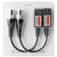 Dual balun adapter with two BNC outputs and two RJ45 ports, black cabling