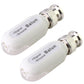 Two white video baluns with BNC male ends, labeled signal and ground