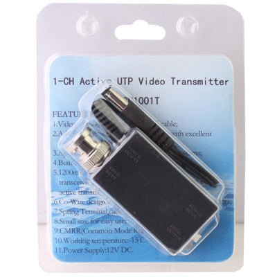 CM1001T Active UTP video transmitter retail blister pack with connection cable.