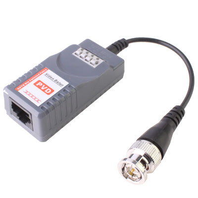 Passive video balun converter with RJ-45 port and BNC output cable