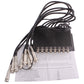 Coaxial surge arrester with black housing and attached BNC cable leads, label visible