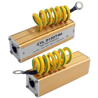 Telecom surge protector arrester with spring coils and metal housing