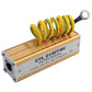Telecom surge protector arrester with coiled leads, metal case, and ring lug