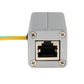RJ45 surge protector arrester front panel with Ethernet jack and mounting screws