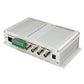 4-channel active UTP video transmitter side view with RJ45 and BNC-style ports