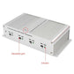 4-channel active UTP video transmitter showing adjustable gain dial and status indicator