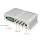 4-channel active UTP video transmitter with labeled RJ45, video out, and DC12V input