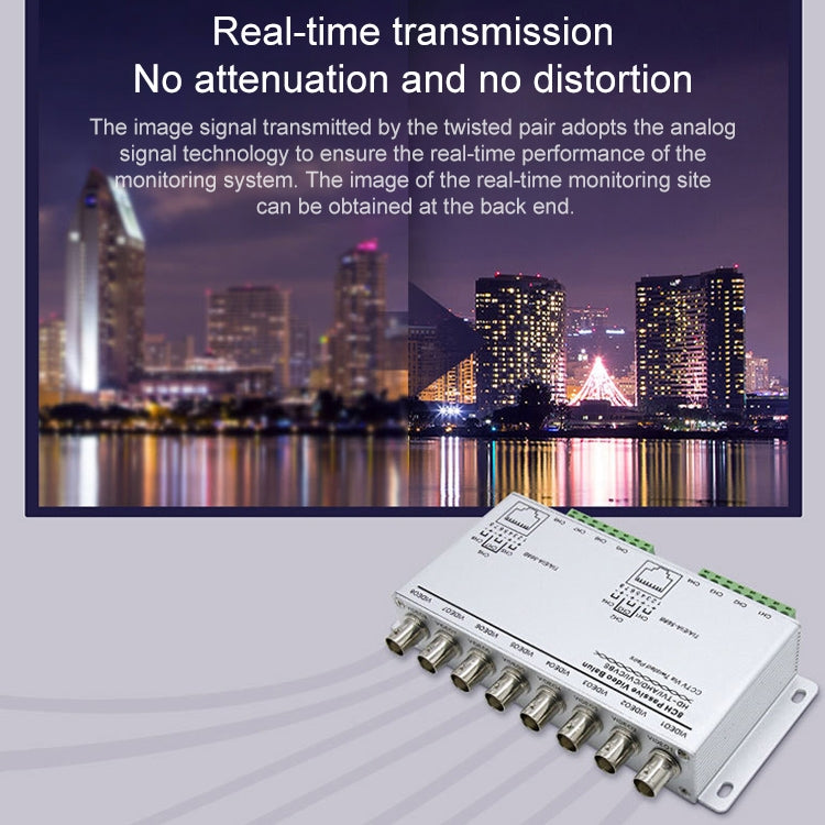 Passive video balun with four coax connectors and RJ45 input for video transmission