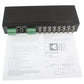 Rack-mount video transceiver with instruction sheet showing port layout and diagrams