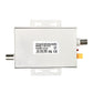 Coaxial cable video amplifier rear view with mounting plate, ports on both sides