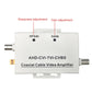 Coaxial cable video amplifier front panel with gain and sharpness adjustment knobs