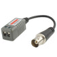 Passive video balun transceiver cable with RJ45 jack and BNC connector