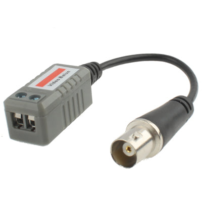 Passive video balun transceiver cable with RJ45 jack and BNC connector