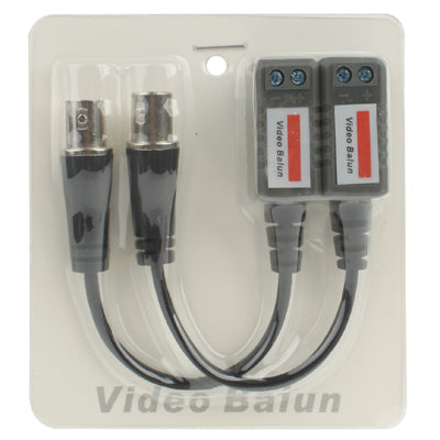 2-pack passive video balun transceiver set in retail blister with cables