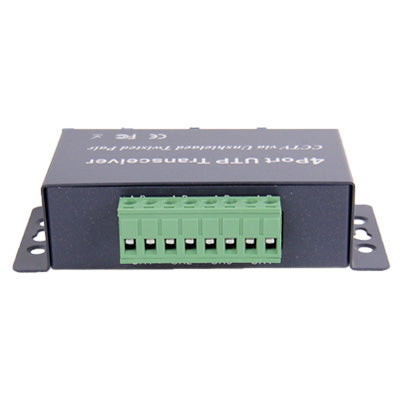 4-port passive balun transceiver front panel with green screw terminal block