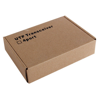 4-port UTP transceiver shipping box with receiver logo