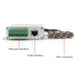 Passive video balun rear panel with RJ45 port, green terminal block, and four BNC connectors