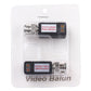 Black video balun in blister package with BNC connector and terminal block