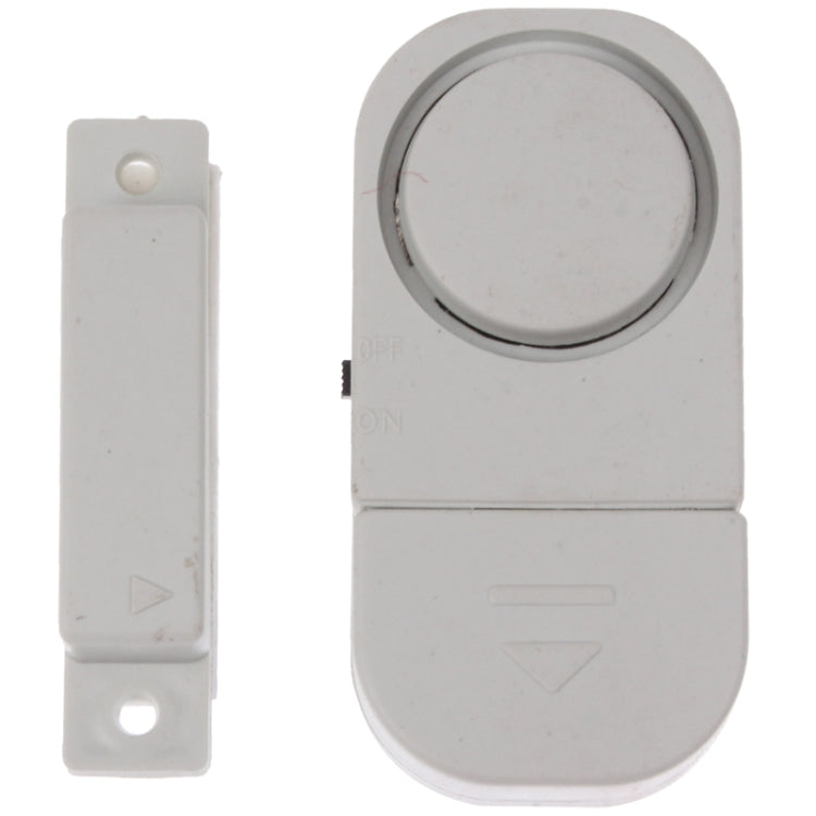 Magnetic door/window alarm sensor pair with round head and slim contact, white