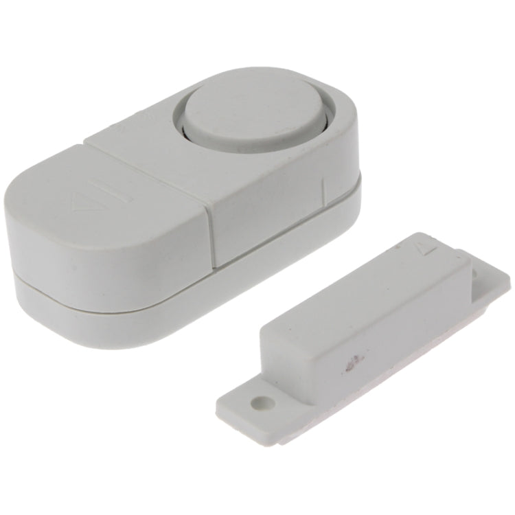 Magnetic alarm sensor housing with round top button and separate slim contact, white