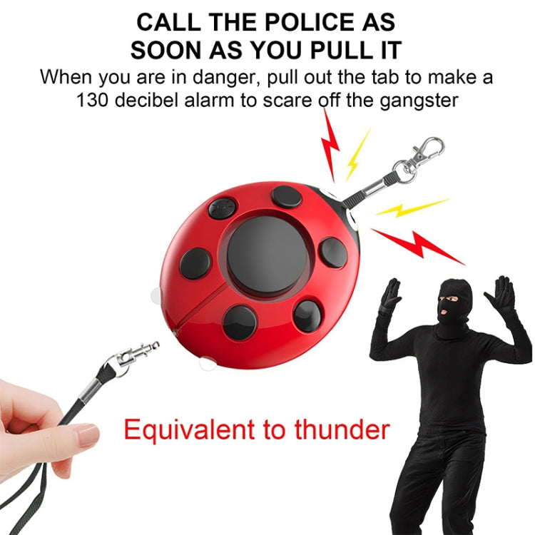 Red ladybug personal alarm with pull tab and lanyard for a loud 130-decibel alarm