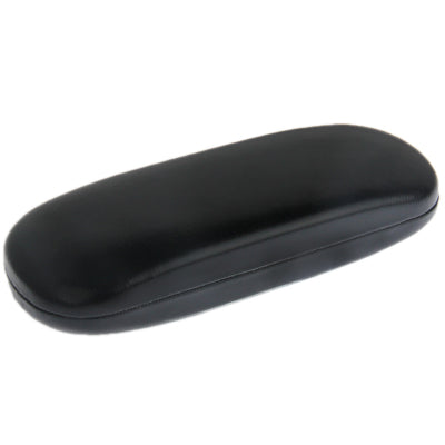 Black hard-shell sunglasses protective case with smooth surface