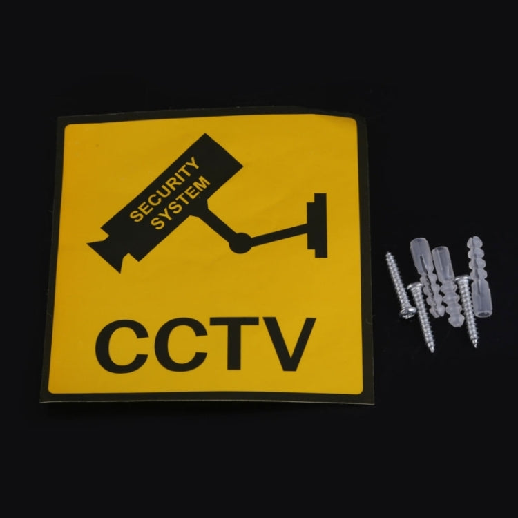 CCTV security system warning sign with mounting screws hardware