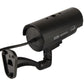 Black dummy CCTV camera with cable, end cap, and swivel wall mount