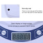 Electronic kitchen scale front with large LCD screen and blue unit buttons