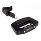 Black luggage scale display unit with strap and metal connector clip