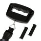 Black electronic luggage scale housing with S-hook and strap attachment