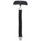 Mini handheld luggage electronic scale with black webbing strap and metal hook