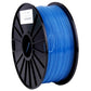 Blue PLA 3D printing filament roll on black spool, 3.0 mm filament.