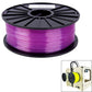 Purple PLA 3D printer filament spool on black reel, 3.0 mm transparent filament.